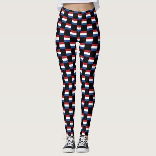 Geruit Nederlands vlagpatroon Leggings (Voorkant)