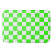 Geruit Neon Groen en Wit  Badmat (Voorkant)