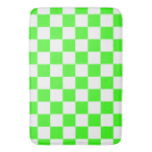 Geruit Neon Groen en Wit  Badmat (Voorkant Verticaal)