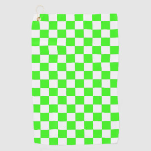 Geruit Neon Groen en Wit Golfhanddoek