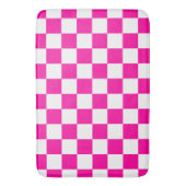 Geruit Neon Roze en Wit  Badmat (Voorkant Verticaal)