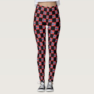 Geruit Noorwegen Vlag patroon Leggings
