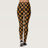 Geruit Oegandese vlagpatroon Leggings (Achterkant)
