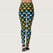 Geruit Oekraïens vlagpatroon Leggings (Achterkant)