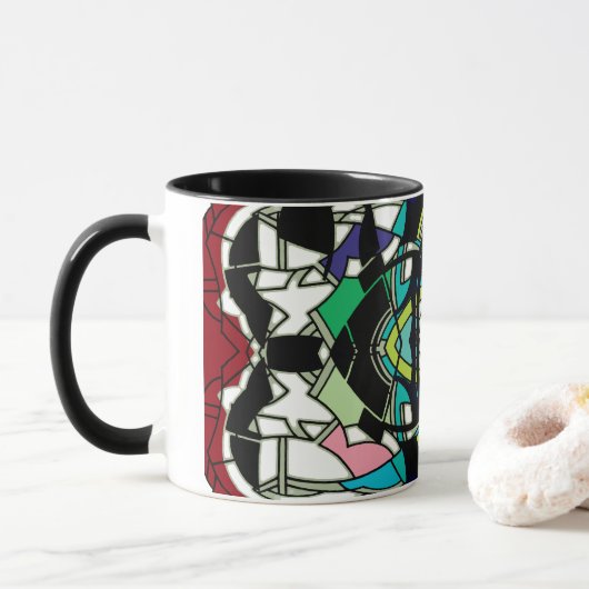 Geruit ontwerp mok (Met donut)