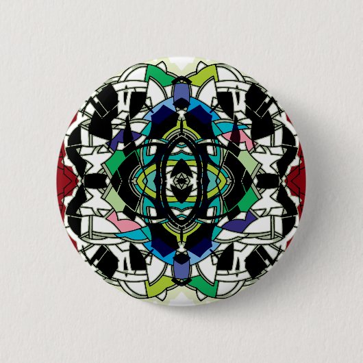 Geruit ontwerp ronde button 5,7 cm (Voorkant)