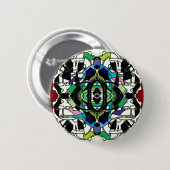 Geruit ontwerp ronde button 5,7 cm (Voorkant /achterkant)