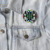 Geruit ontwerp ronde button 5,7 cm (In situ)