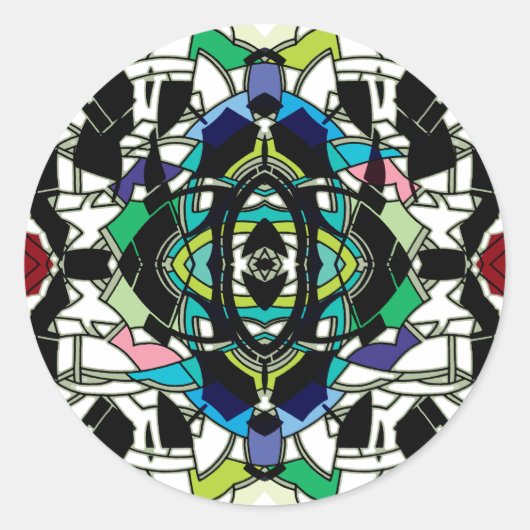 Geruit ontwerp ronde sticker (Voorkant)