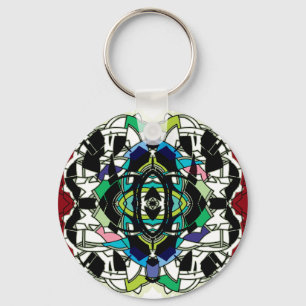 Geruit ontwerp sleutelhanger