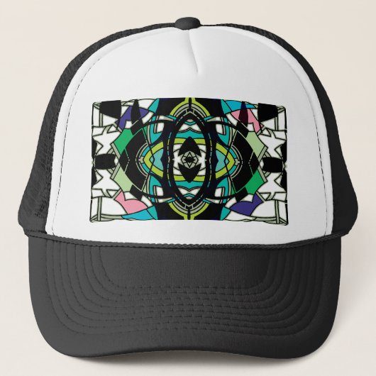 Geruit ontwerp trucker pet (Voorkant)