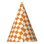 Geruit Oranje en Wit Feesthoedjes (Achterkant)