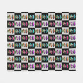 Geruit Paddenstoelpatroon Fleece Deken (Voorkant (Horizontaal))