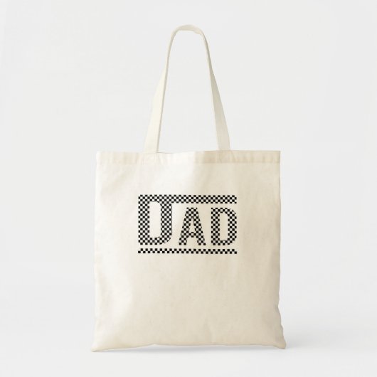 geruit papa zwart wit grappig papa vader dag tote bag (Voorkant)