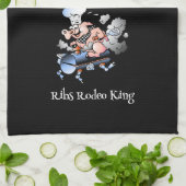 Geruit Past Varken Mascotte Griller Blauw Aangepas Theedoek (Gevouwen)