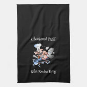 Geruit Past Varken Mascotte Griller Blauw Aangepas Theedoek (Verticaal)