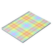 Geruit pastel regenboog notitieboek (Linkerzijde)