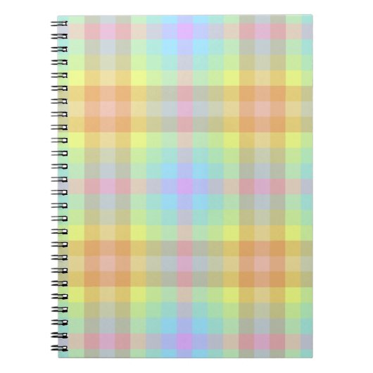 Geruit pastel regenboog notitieboek (Voorkant)