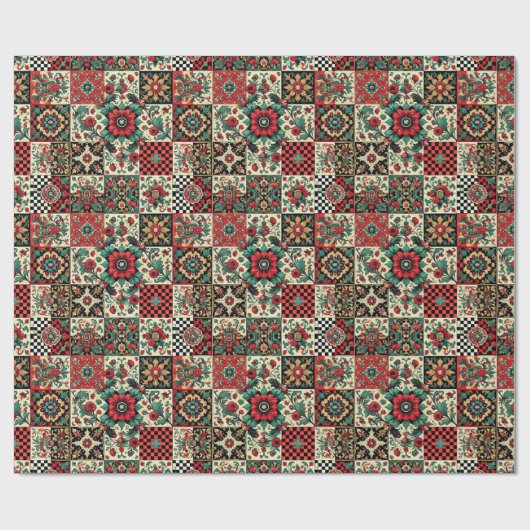 geruit patroon cadeaupapier (Vlak)