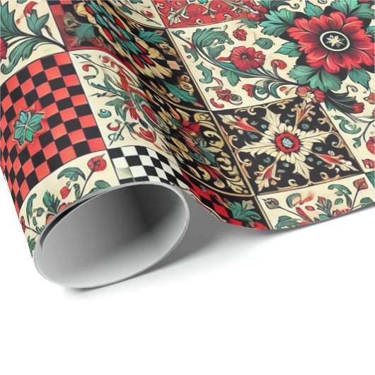  geruit patroon cadeaupapier (Rol Hoek)