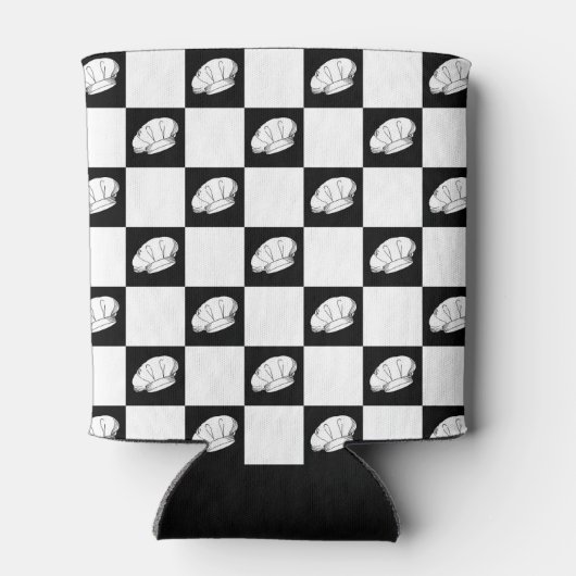 Geruit Patroon Chef Petten Verjaardagsbier Blikjeskoeler (Achterkant)