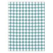 Geruit patroon Cool Cadet Blauw Wit Retro Chic Tafelkleed (Voorkant)