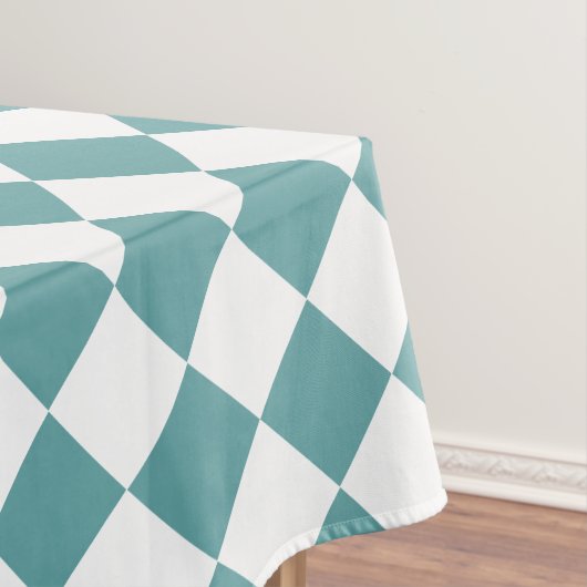 Geruit patroon Cool Cadet Blauw Wit Retro Chic Tafelkleed (Voorbeeld)