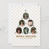 Geruit patroon Foto Business Kerstboom Feestdagenkaart (Voorkant)