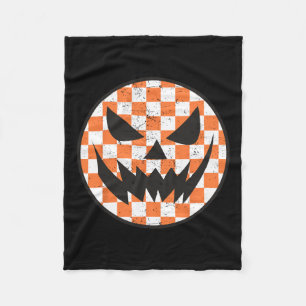 Geruit Patroon Halloween Gezicht Trendy Kinder Fleece Deken