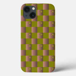 Geruit patroon in bruin en olijfgroen Case-Mate iPhone case