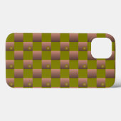 Geruit patroon in bruin en olijfgroen Case-Mate iPhone case (Achterkant (horizontaal))