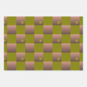 Geruit patroon in bruin en olijfgroen inpakpapier vel (Voorkant)