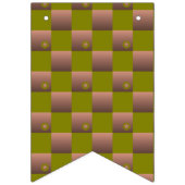 Geruit patroon in bruin en olijfgroen vlaggetjes (Derde vlag)