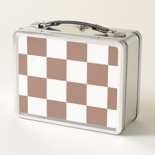 Geruit patroon in wit en Mocha Mousse (Achterkant)