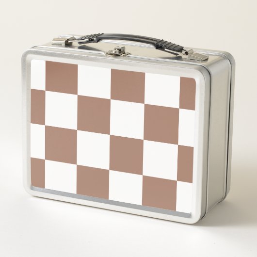 Geruit patroon in wit en Mocha Mousse (Voorkant)