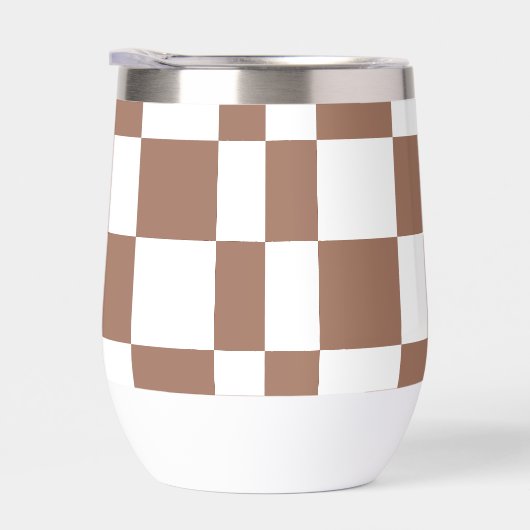 Geruit patroon in wit en Mocha Mousse (Rechts)