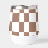 Geruit patroon in wit en Mocha Mousse (Links)