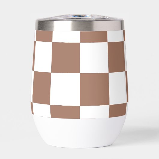 Geruit patroon in wit en Mocha Mousse (Voorkant)