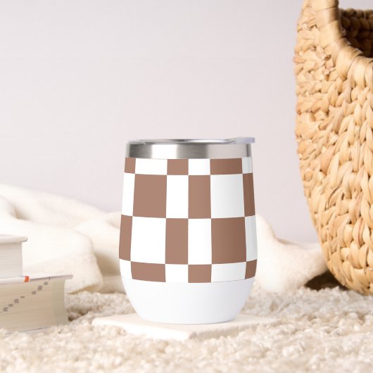 Geruit patroon in wit en Mocha Mousse (Woonkamer)