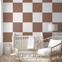 Geruit patroon in wit en Mocha Mousse