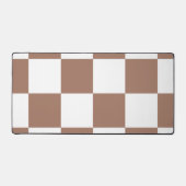 Geruit patroon in wit en Mocha Mousse Bureaumat (Voorkant)