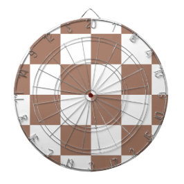 Geruit patroon in wit en Mocha Mousse Dartbord