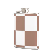 Geruit patroon in wit en Mocha Mousse Heupfles (Links)