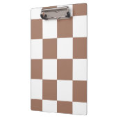 Geruit patroon in wit en Mocha Mousse Klembord (Links)