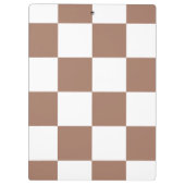 Geruit patroon in wit en Mocha Mousse Klembord (Achterkant)