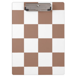 Geruit patroon in wit en Mocha Mousse Klembord