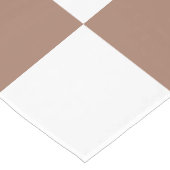 Geruit patroon in wit en Mocha Mousse Lange Tafelloper (Hoek)