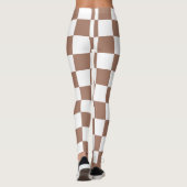 Geruit patroon in wit en Mocha Mousse Leggings (Achterkant)