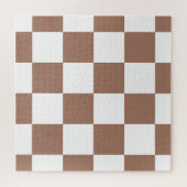 Geruit patroon in wit en Mocha Mousse Legpuzzel (Horizontaal)