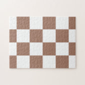 Geruit patroon in wit en Mocha Mousse Legpuzzel (Horizontaal)